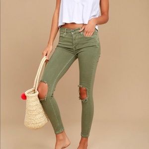 Free people distressed olive jeans